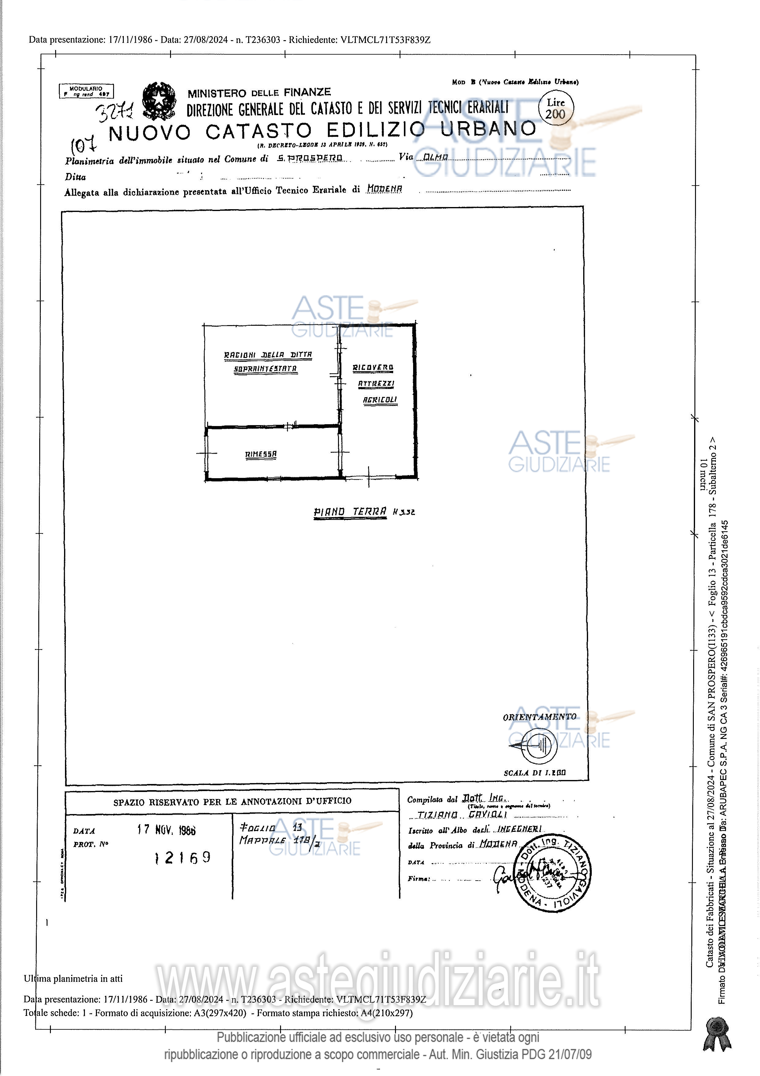 Planimetria del bene