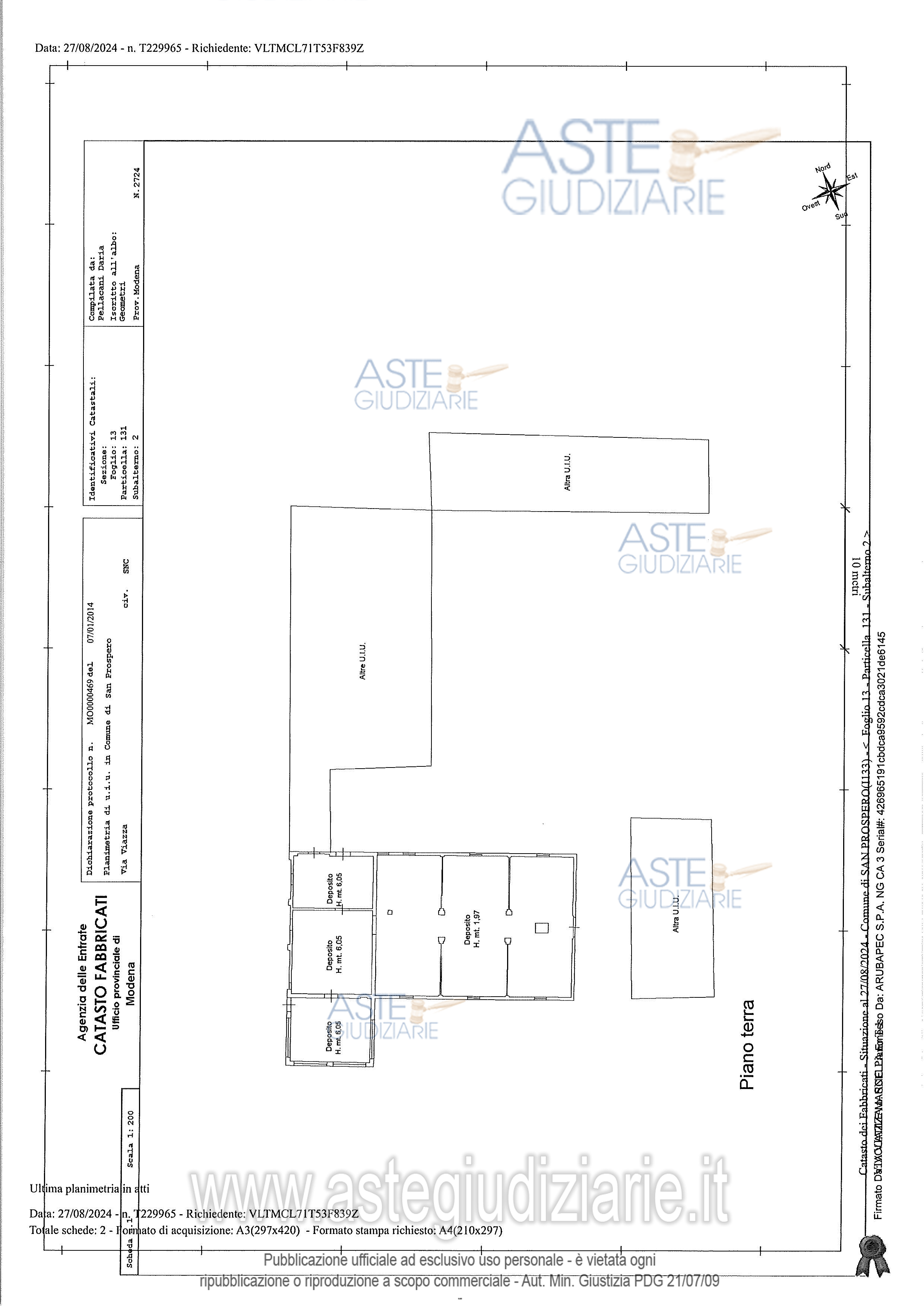 Planimetria del bene