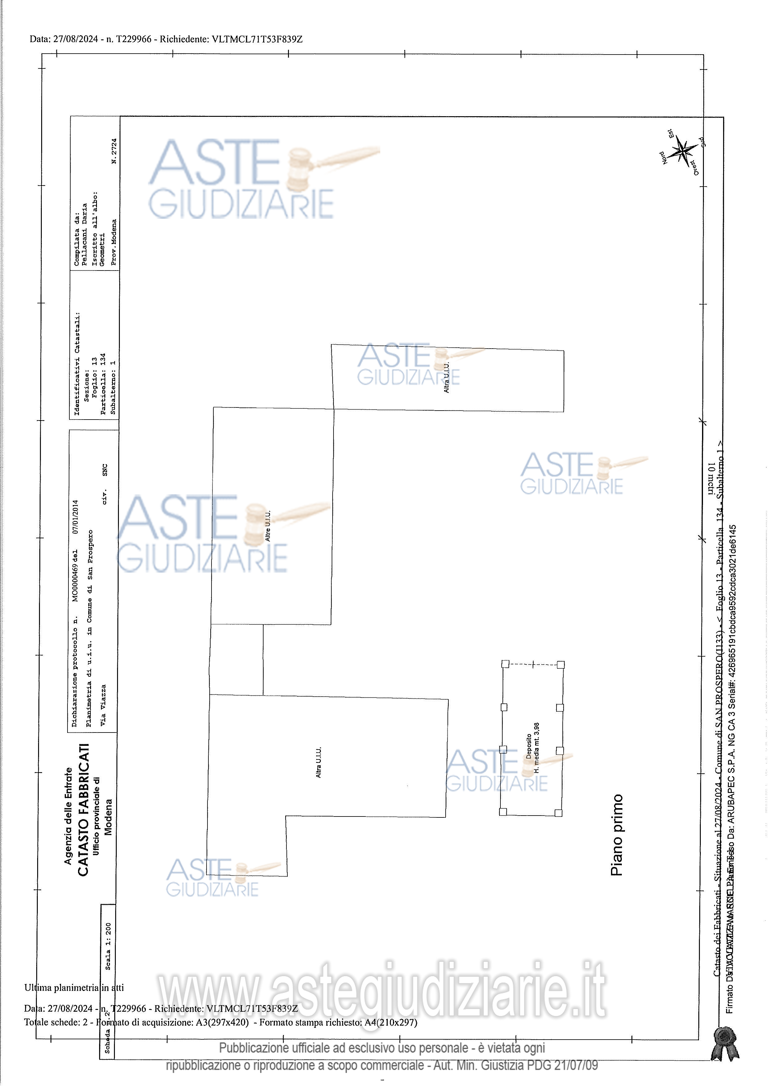 Planimetria del bene