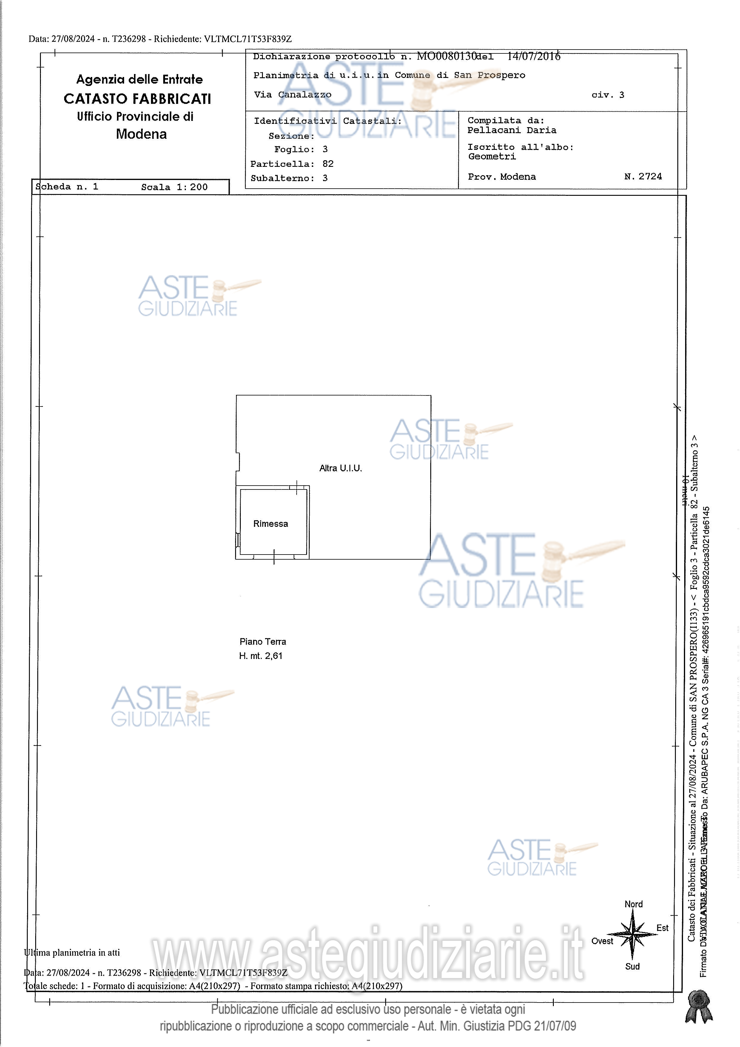 Planimetria del bene