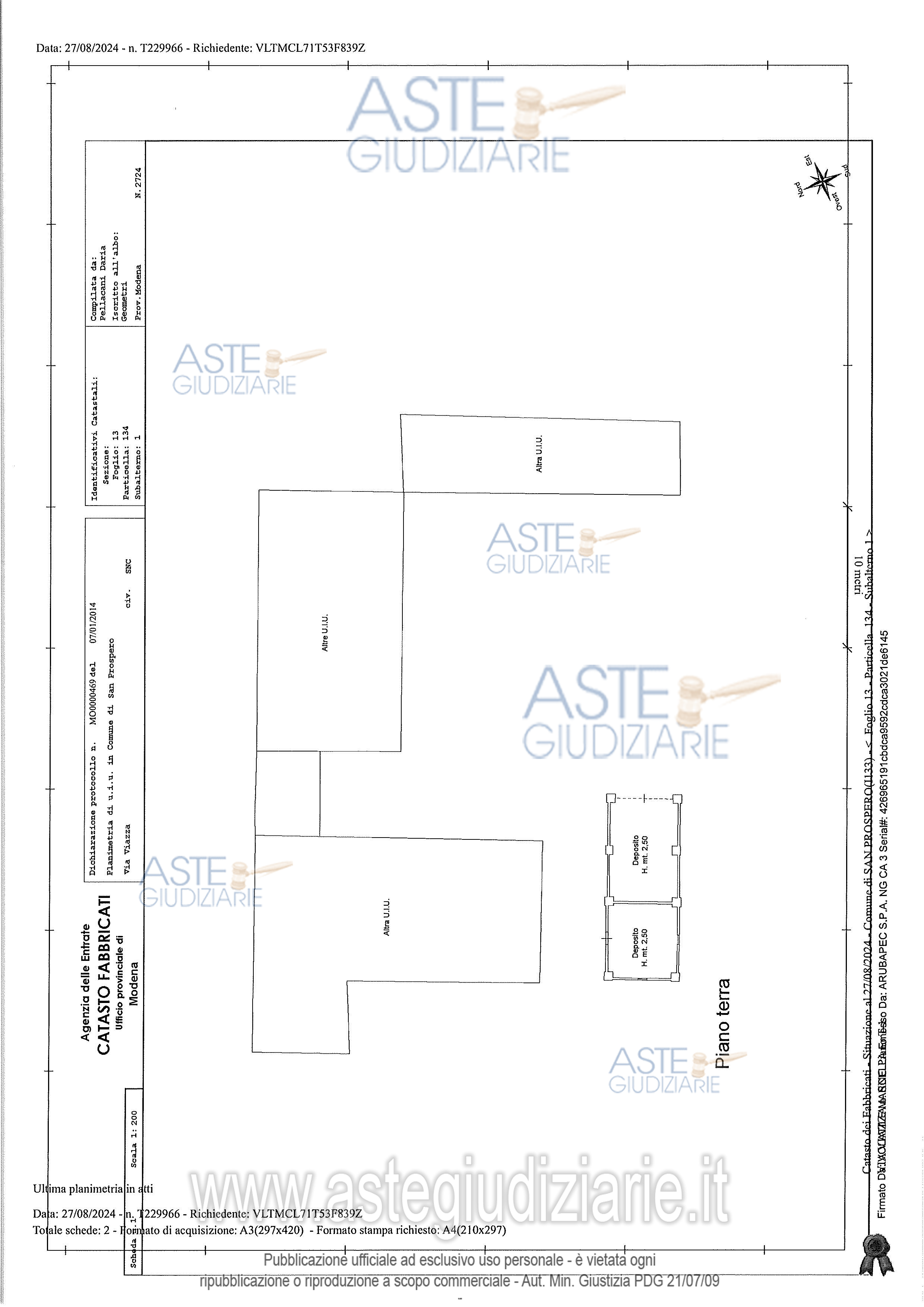 Planimetria del bene