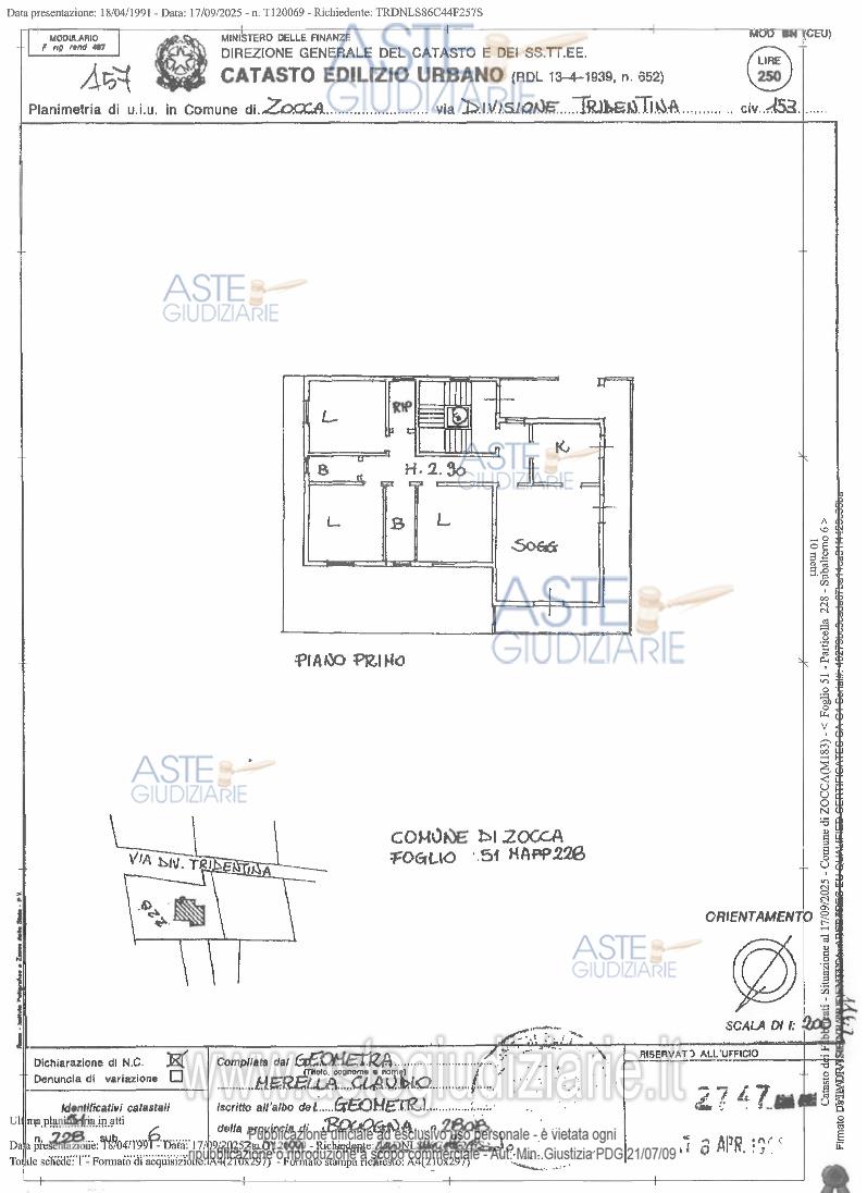 Planimetria del bene