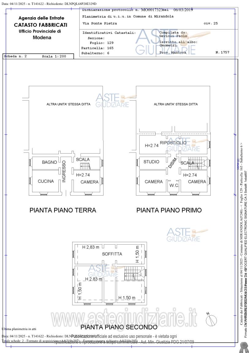 Planimetria del bene