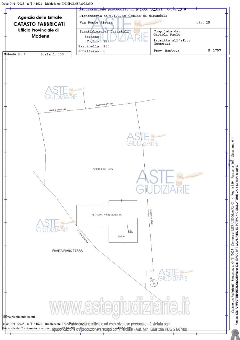 Planimetria del bene