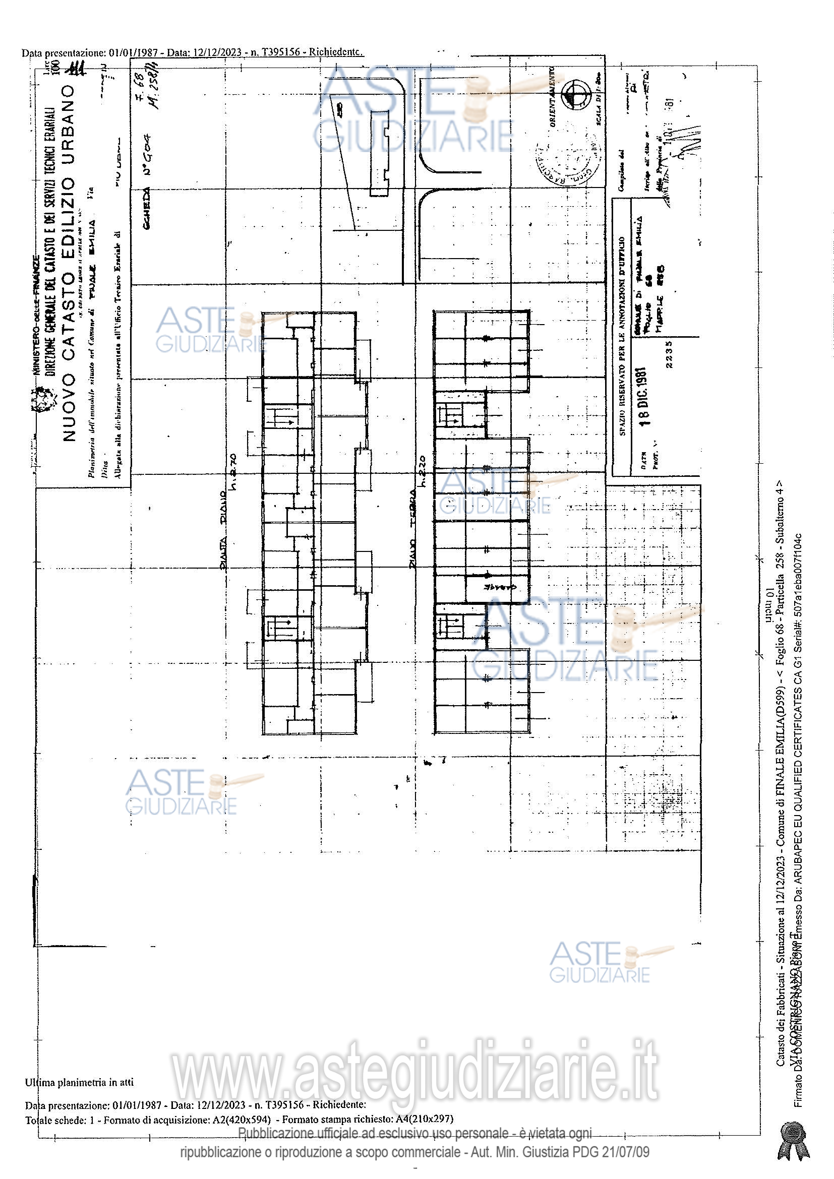 Planimetria del bene