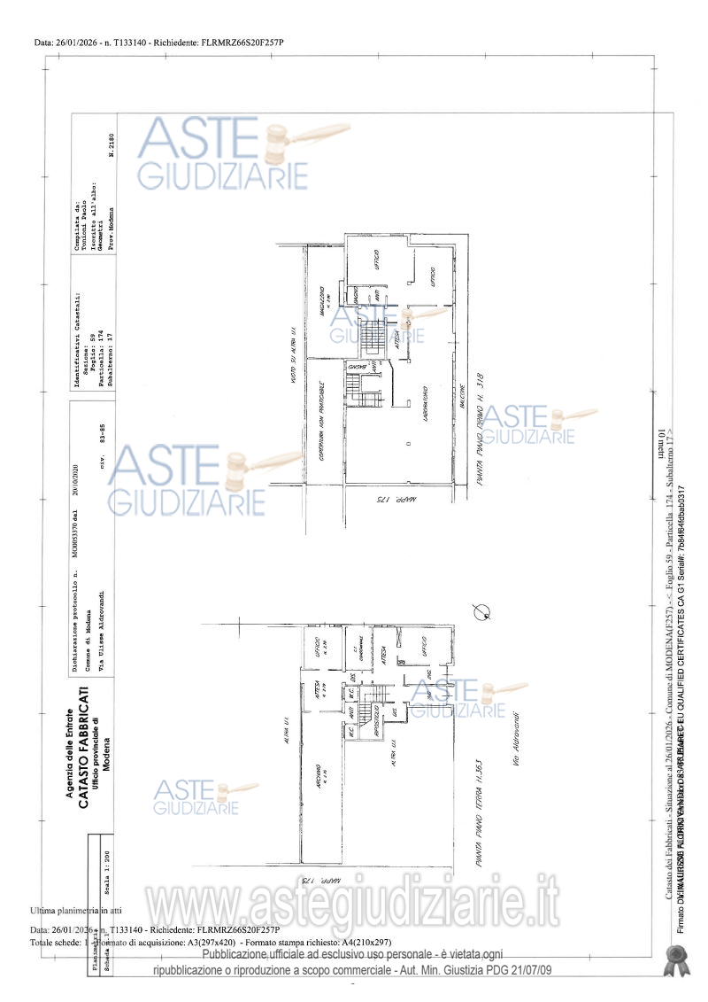 Planimetria del bene