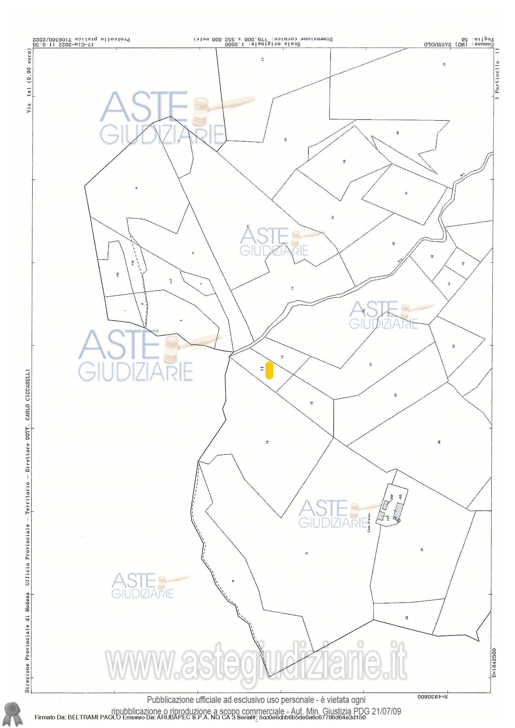 Planimetria del bene