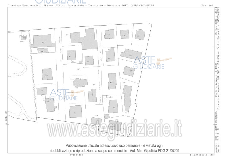 Planimetria del bene
