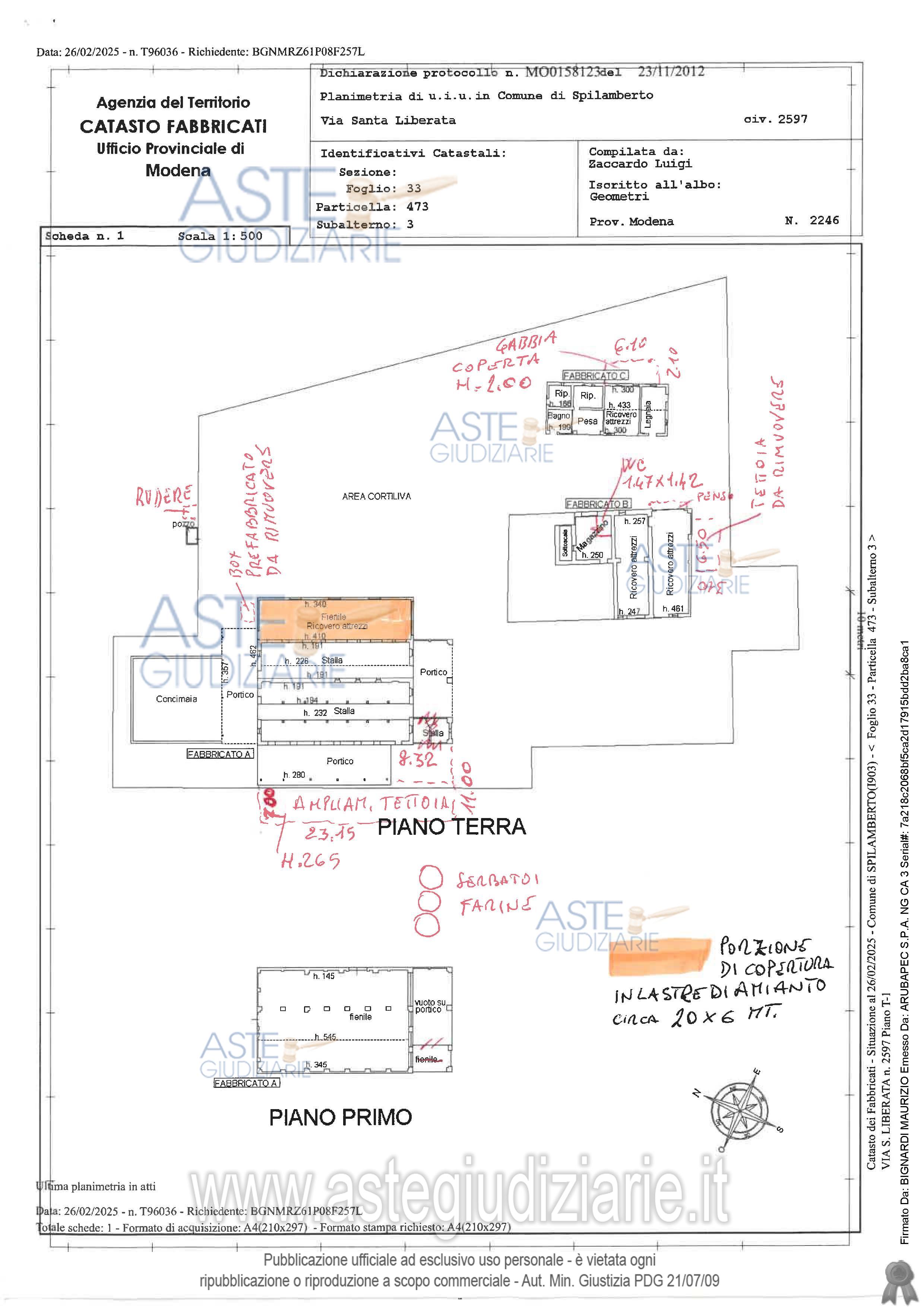 Planimetria del bene