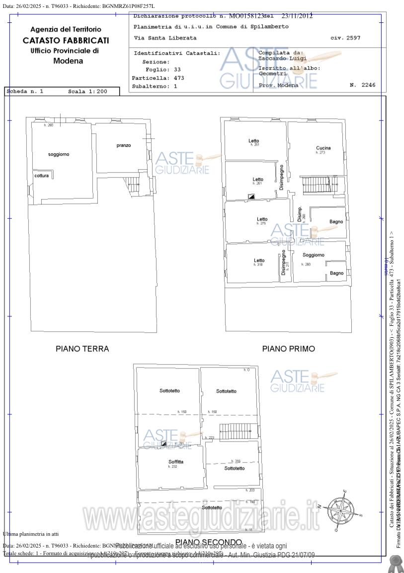 Planimetria del bene