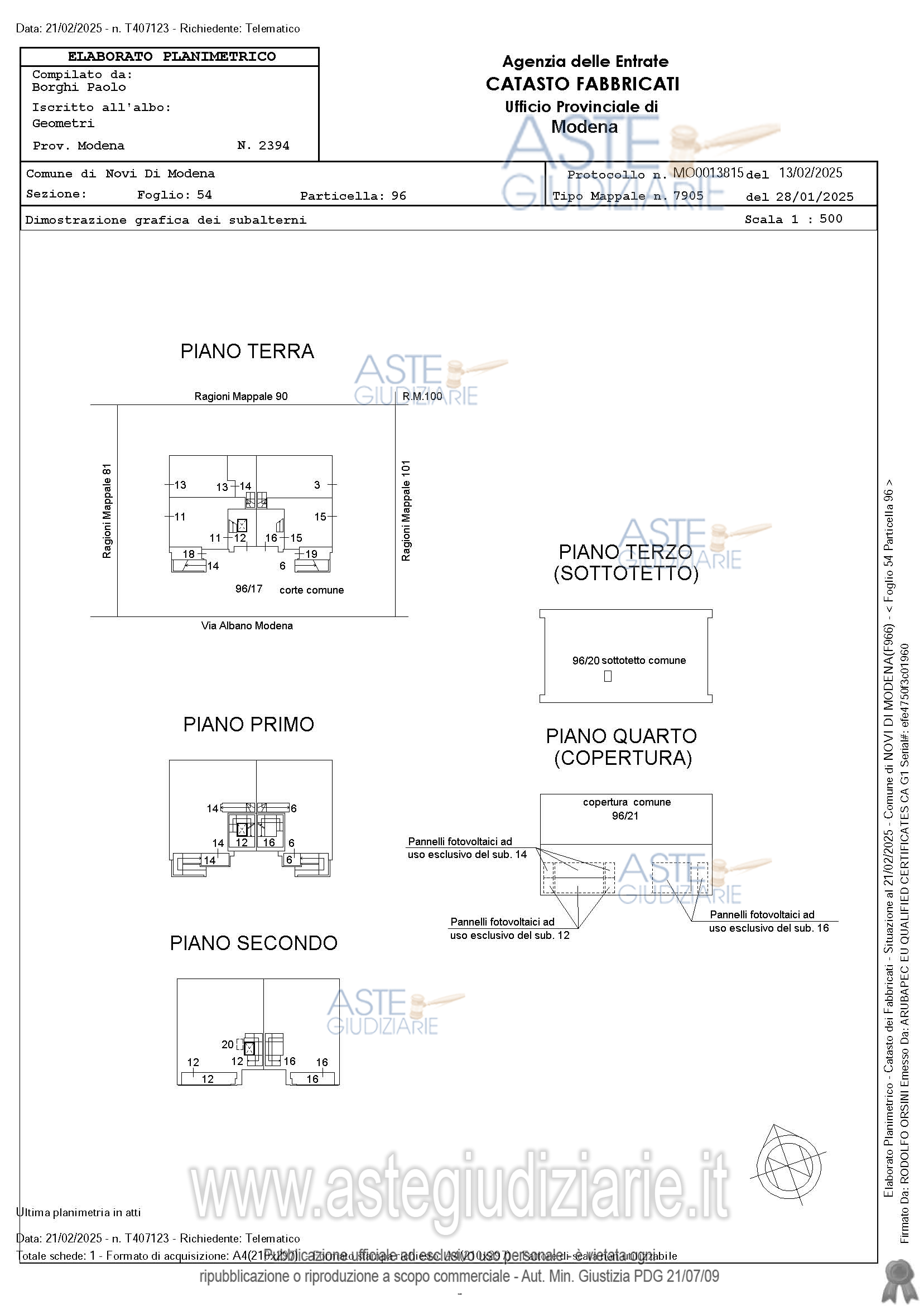 Planimetria del bene