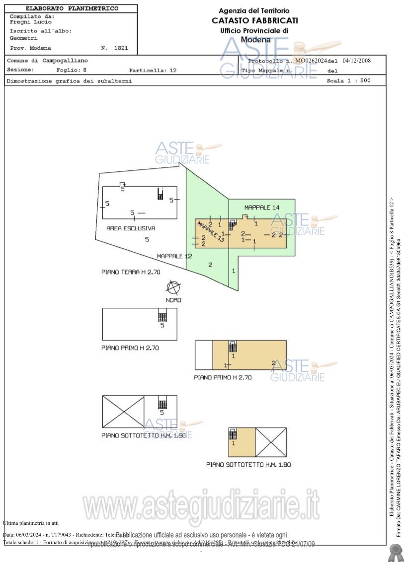Planimetria del bene