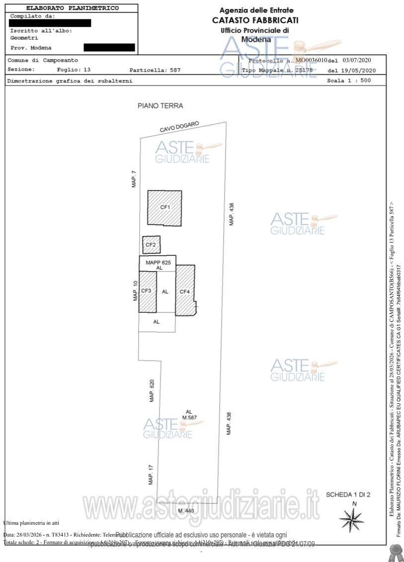 Planimetria del bene