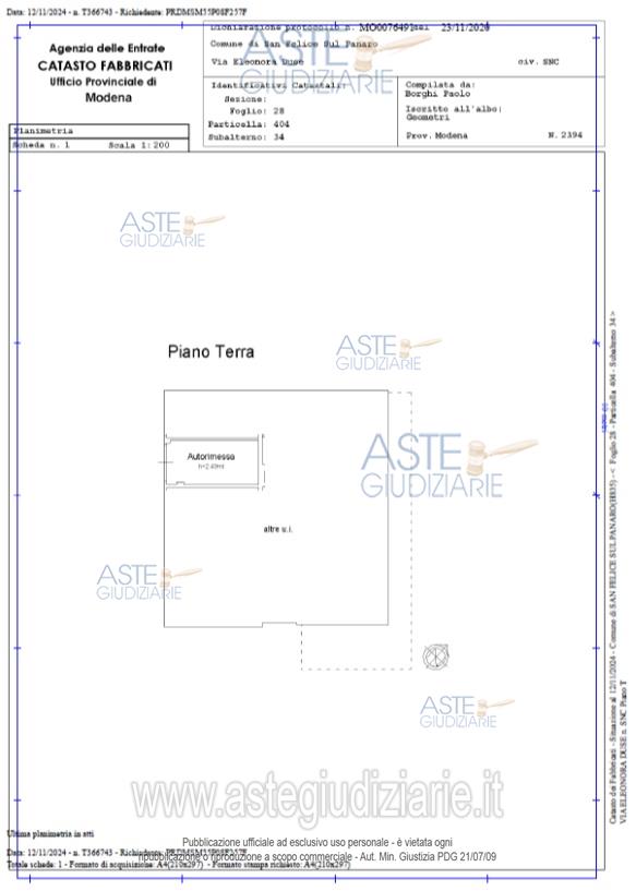 Planimetria del bene