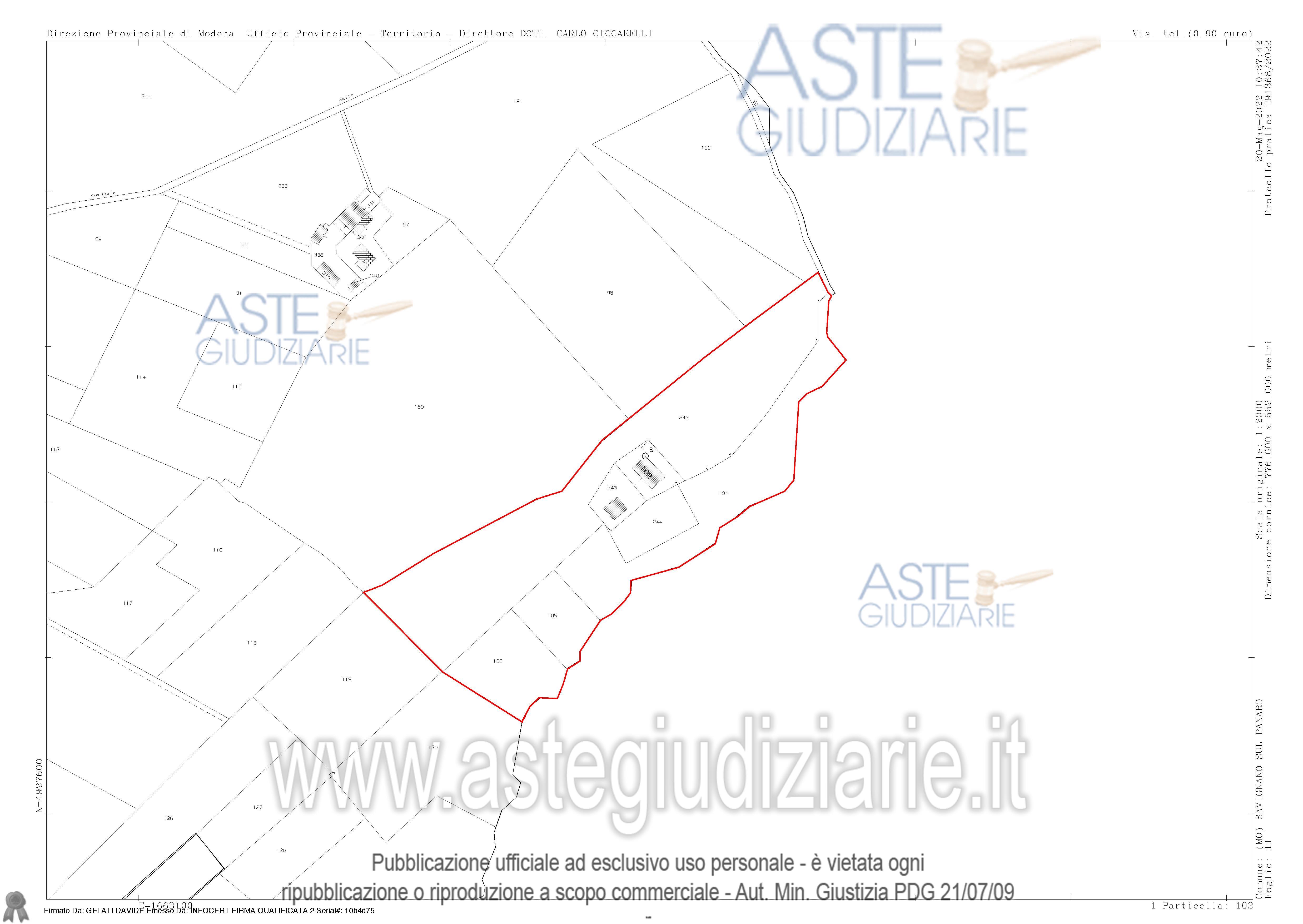Planimetria del bene