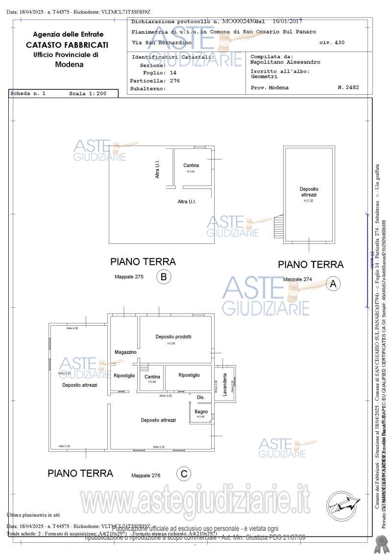 Planimetria del bene