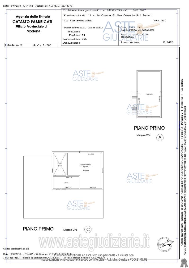 Planimetria del bene