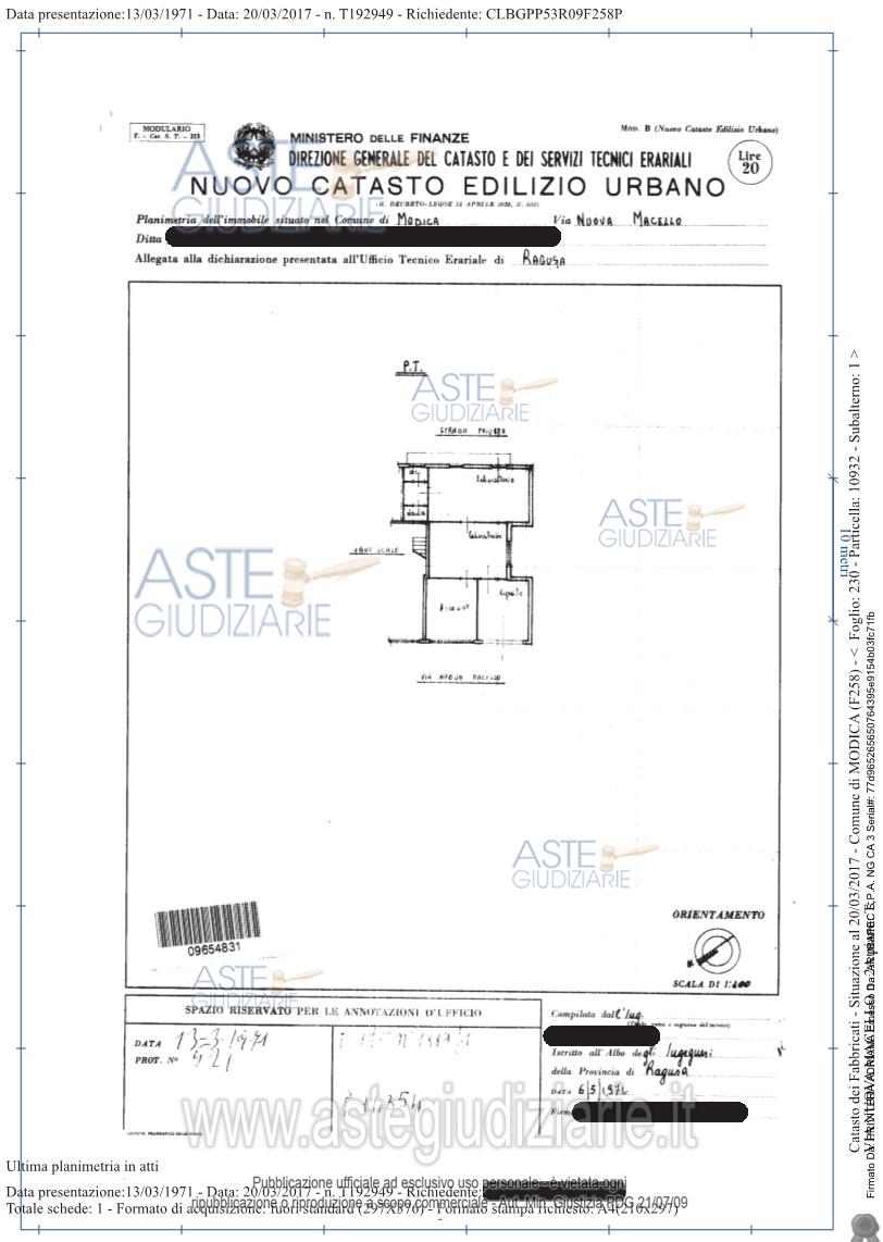 Planimetria del bene