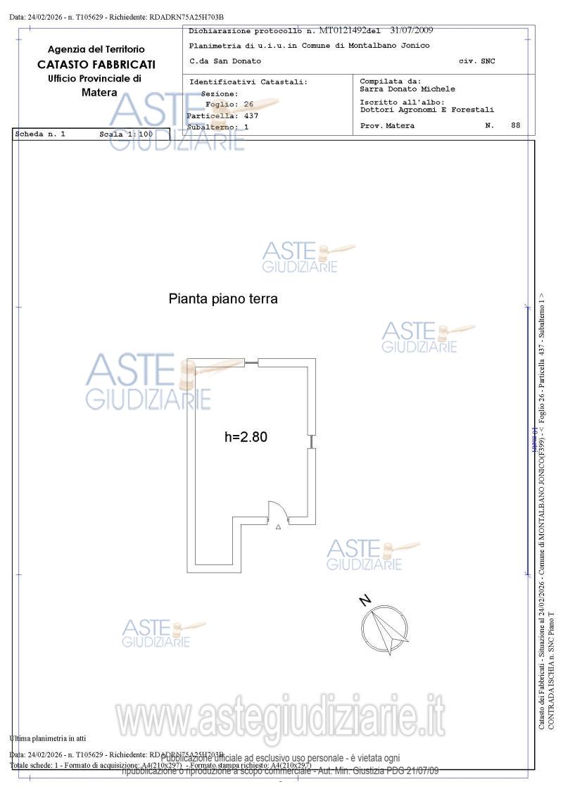Planimetria del bene