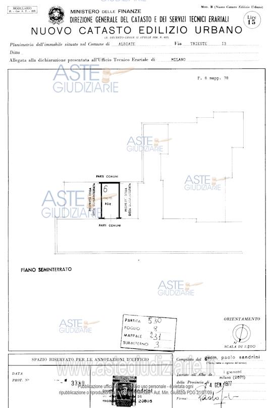 Planimetria del bene
