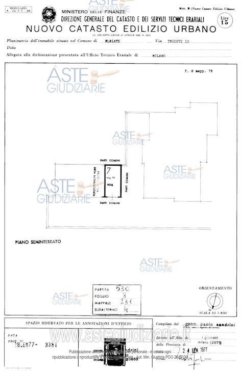 Planimetria del bene