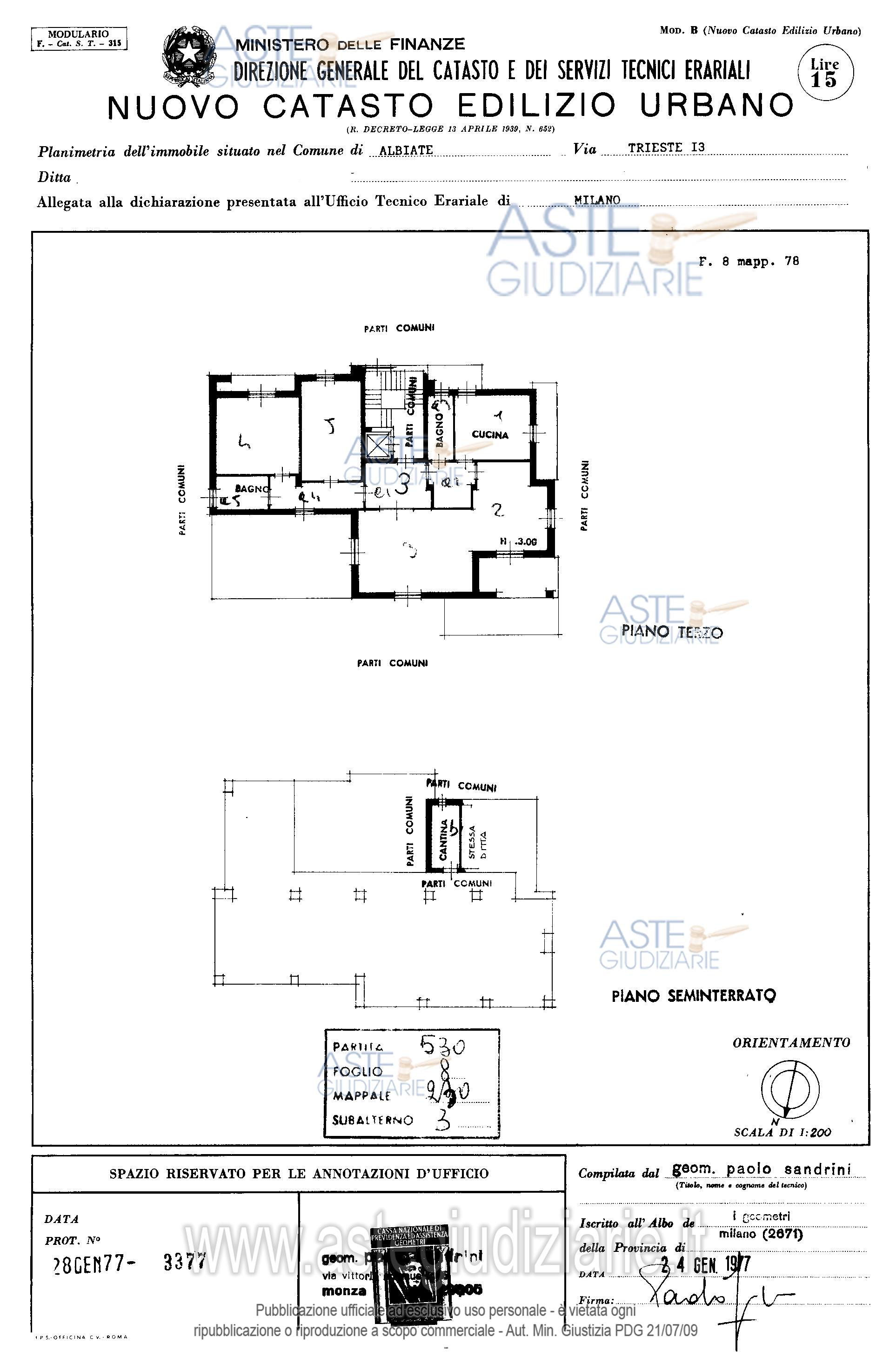 Planimetria del bene