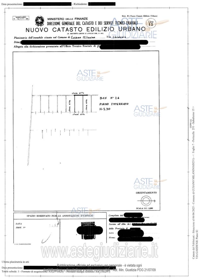 Planimetria del bene