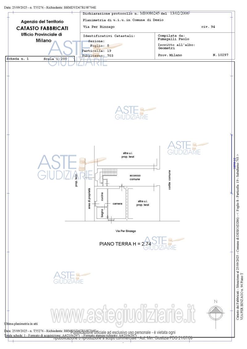 Planimetria del bene