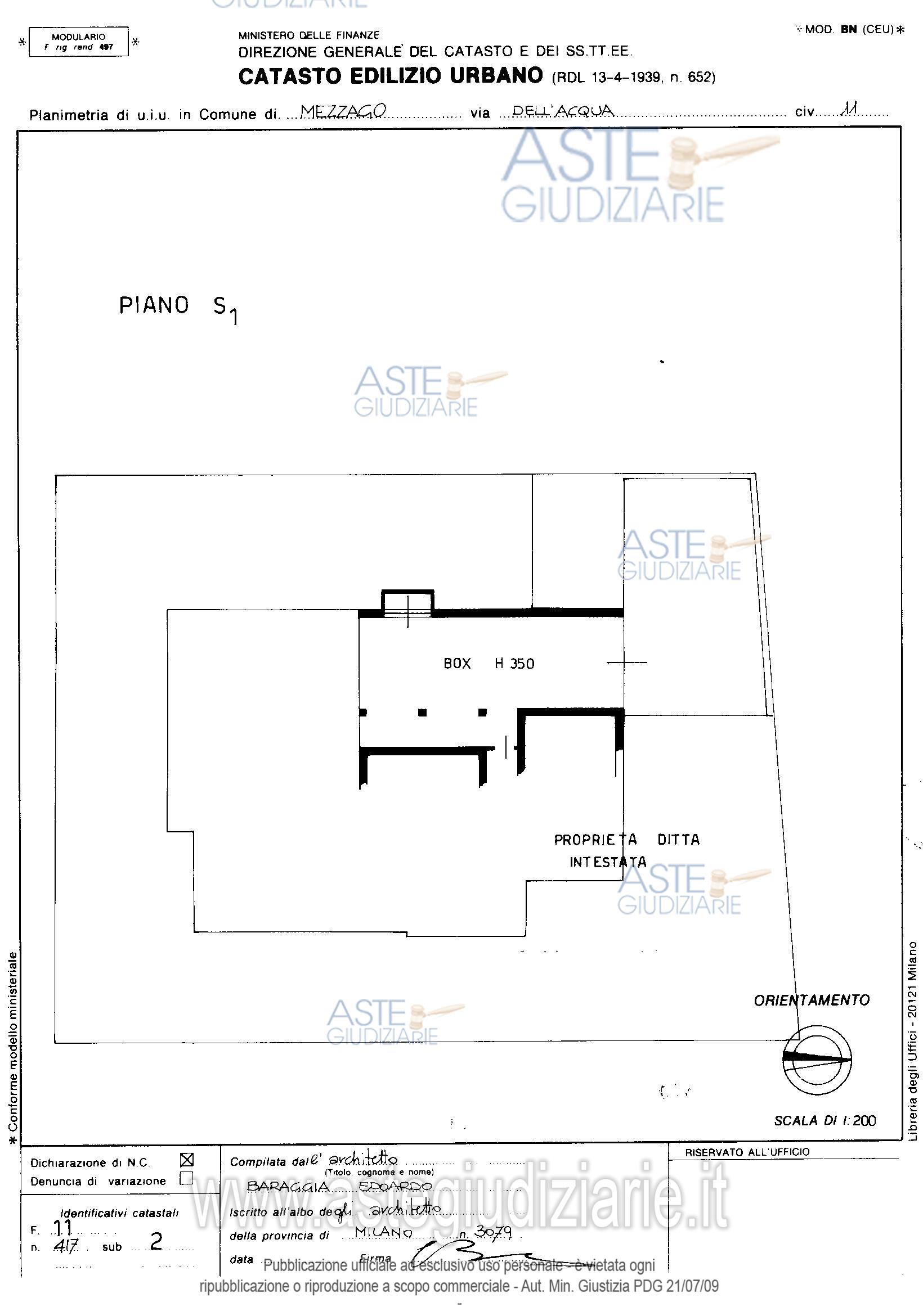 Planimetria del bene