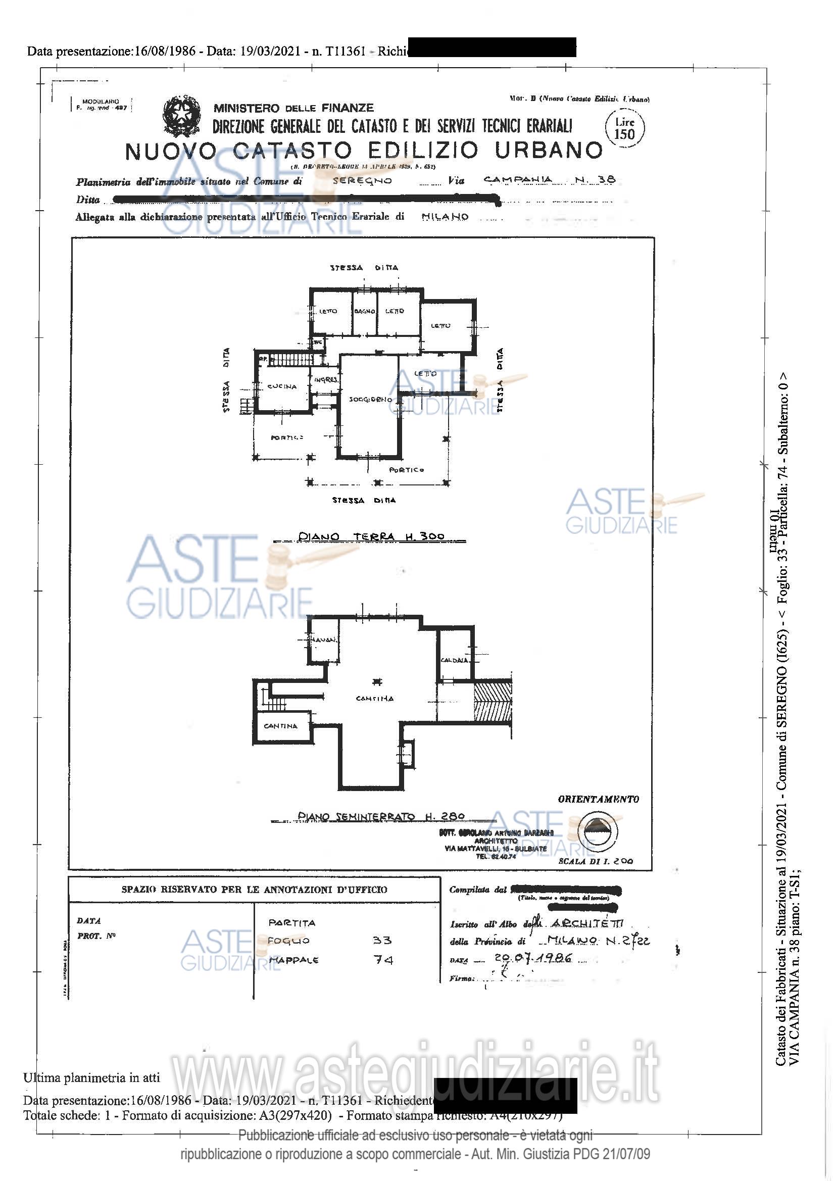 Planimetria del bene