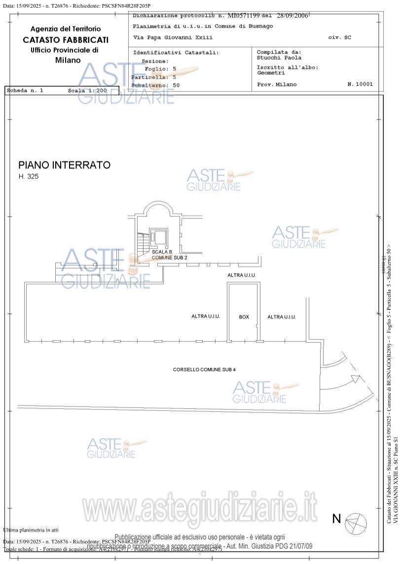 Planimetria del bene