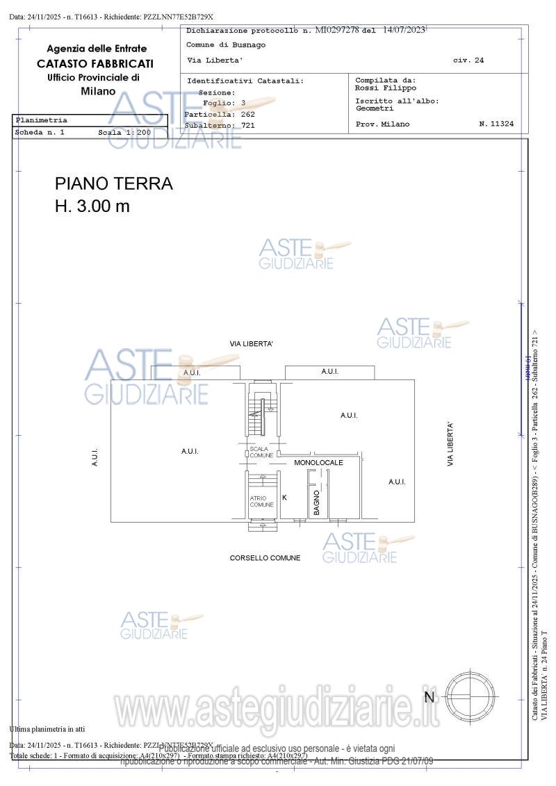 Planimetria del bene