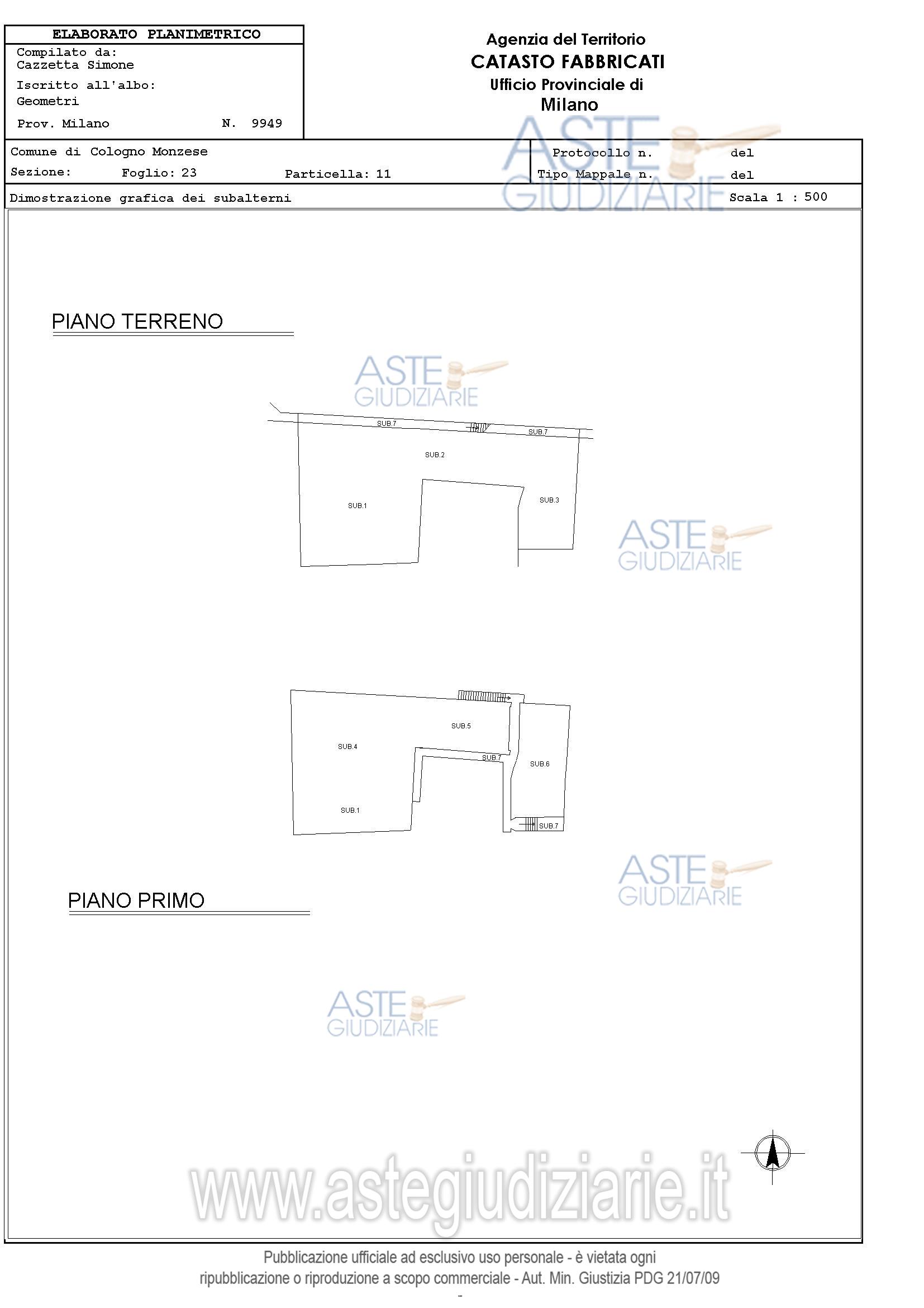 Planimetria del bene