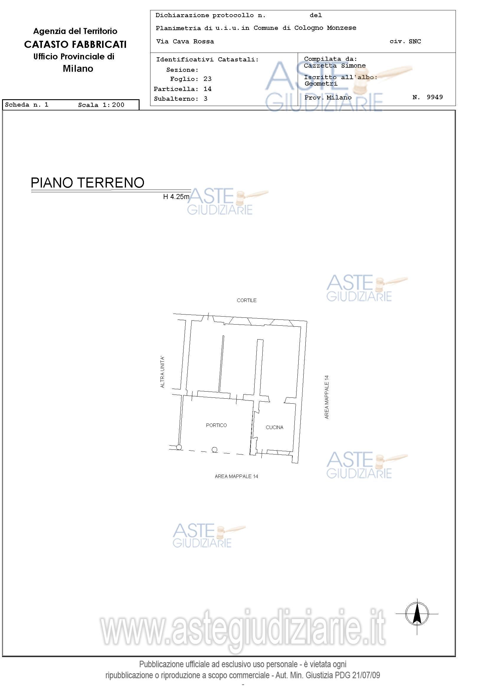Planimetria del bene