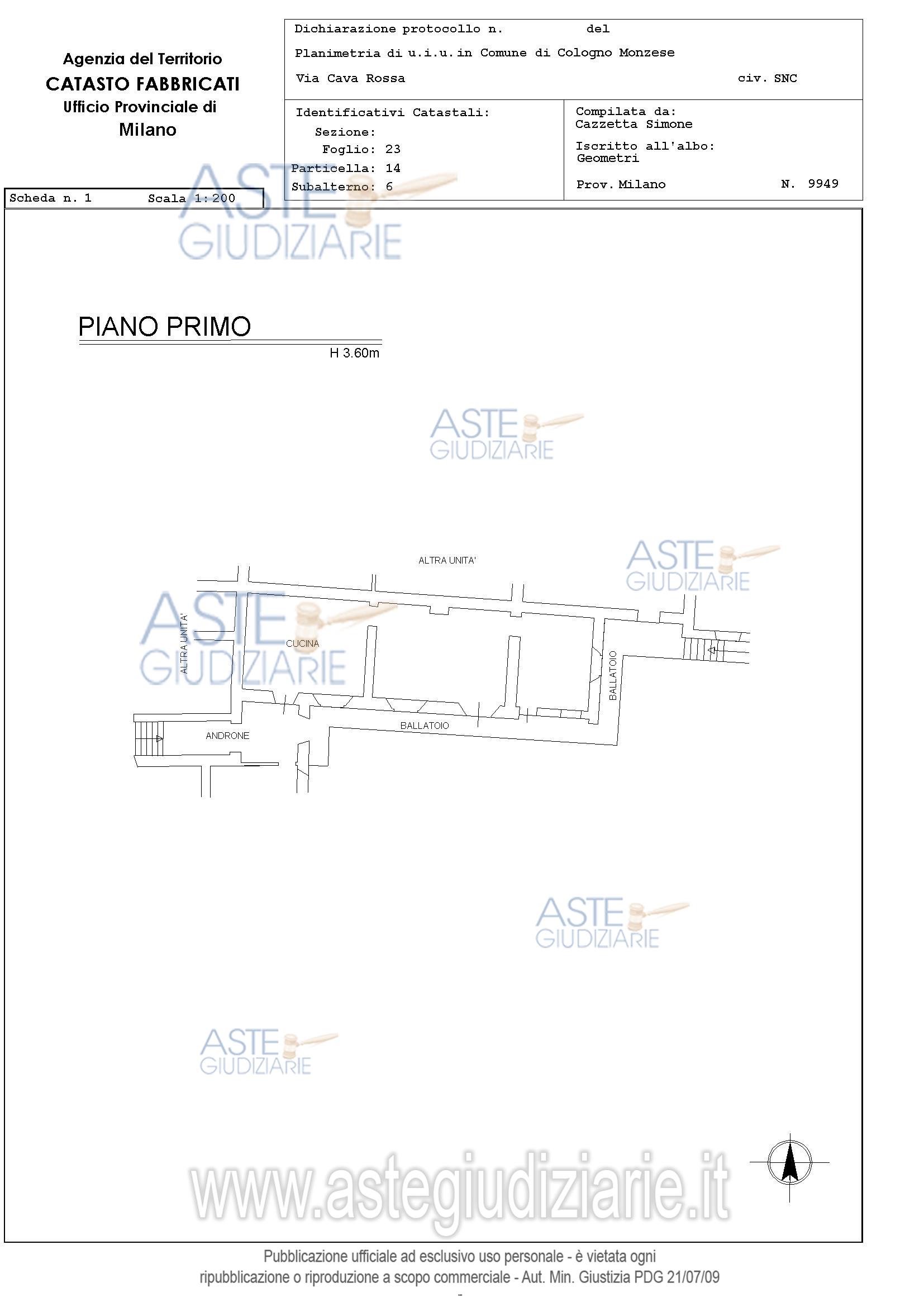 Planimetria del bene