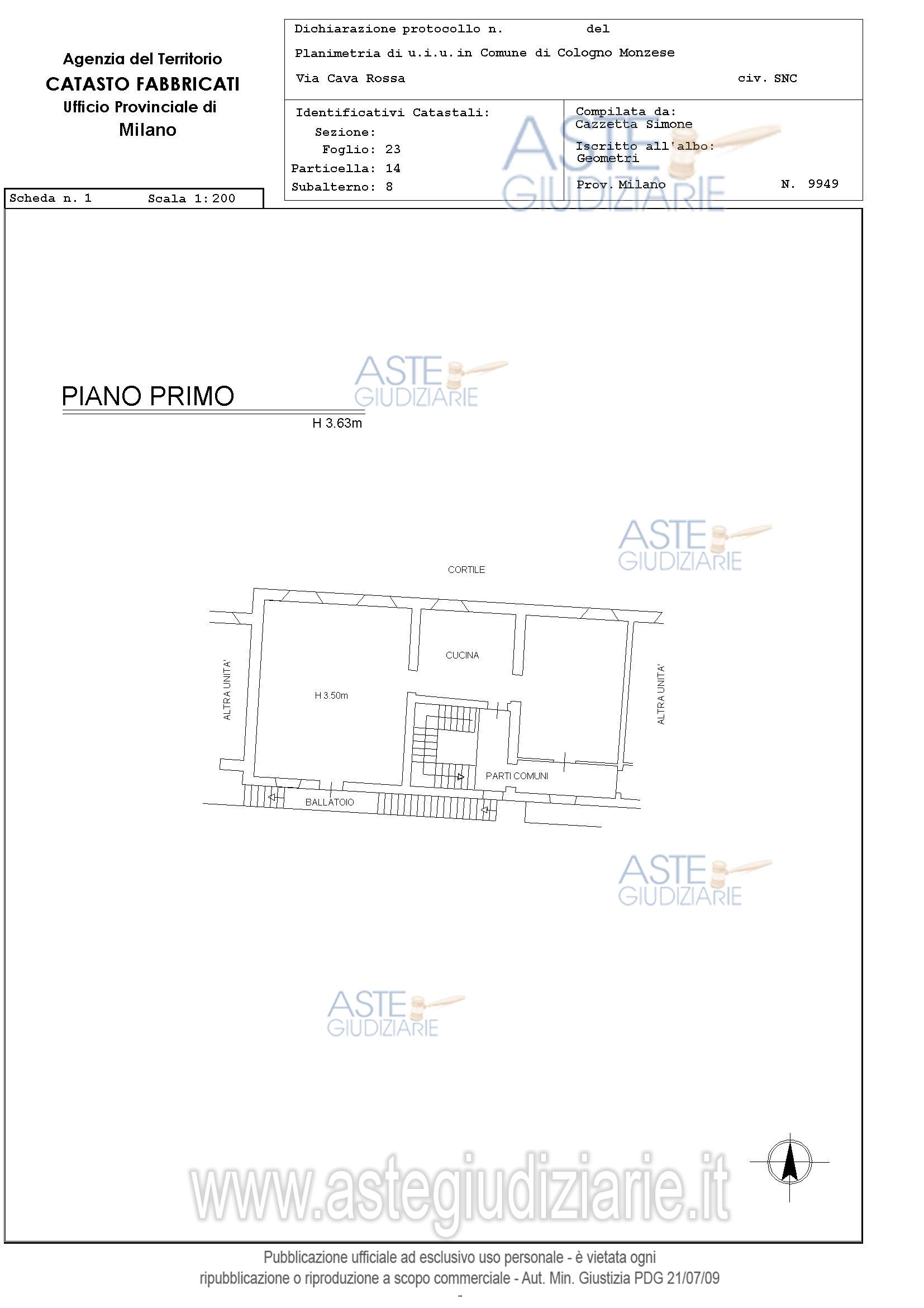 Planimetria del bene