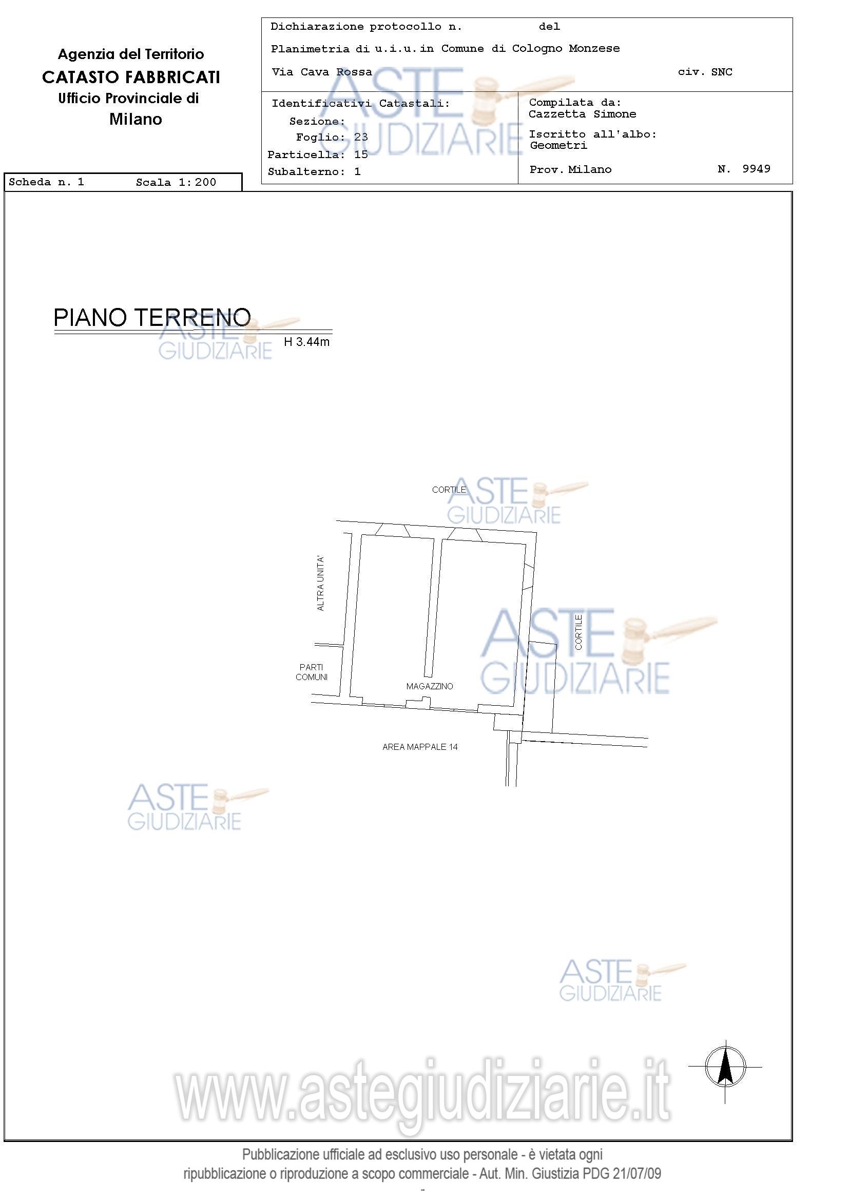 Planimetria del bene