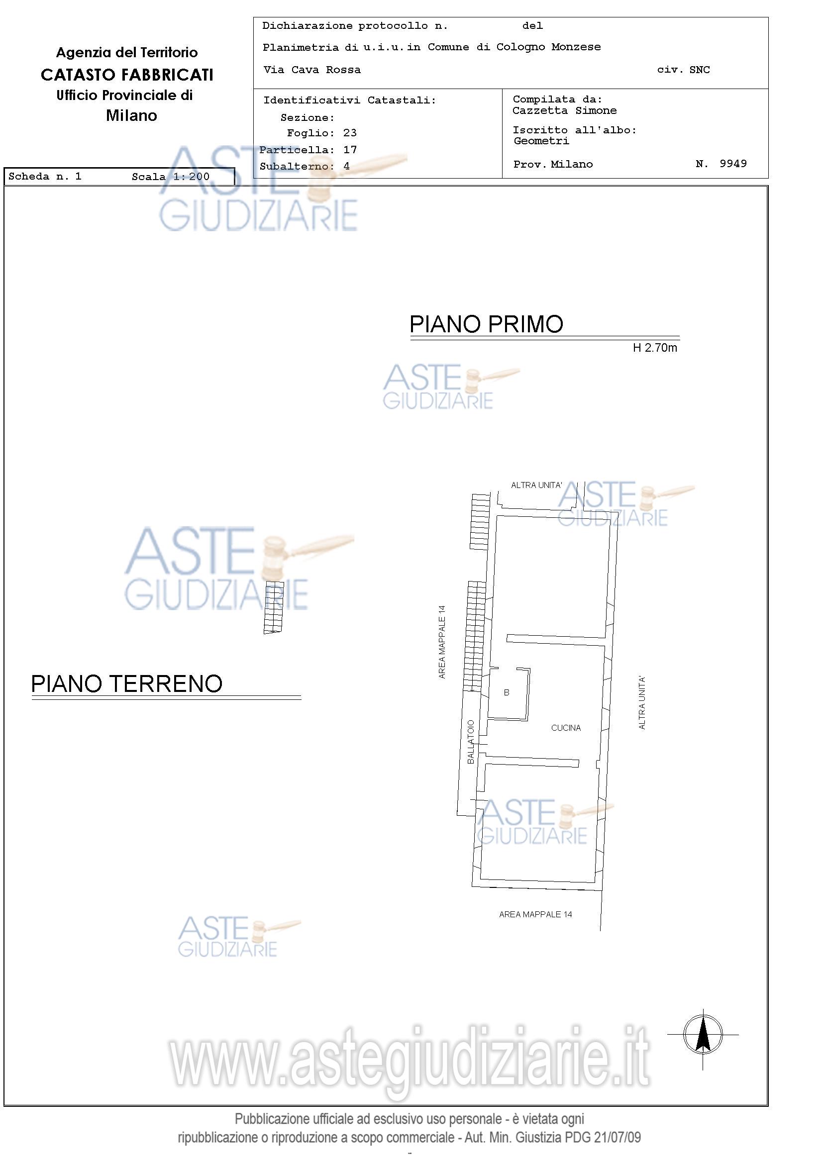 Planimetria del bene