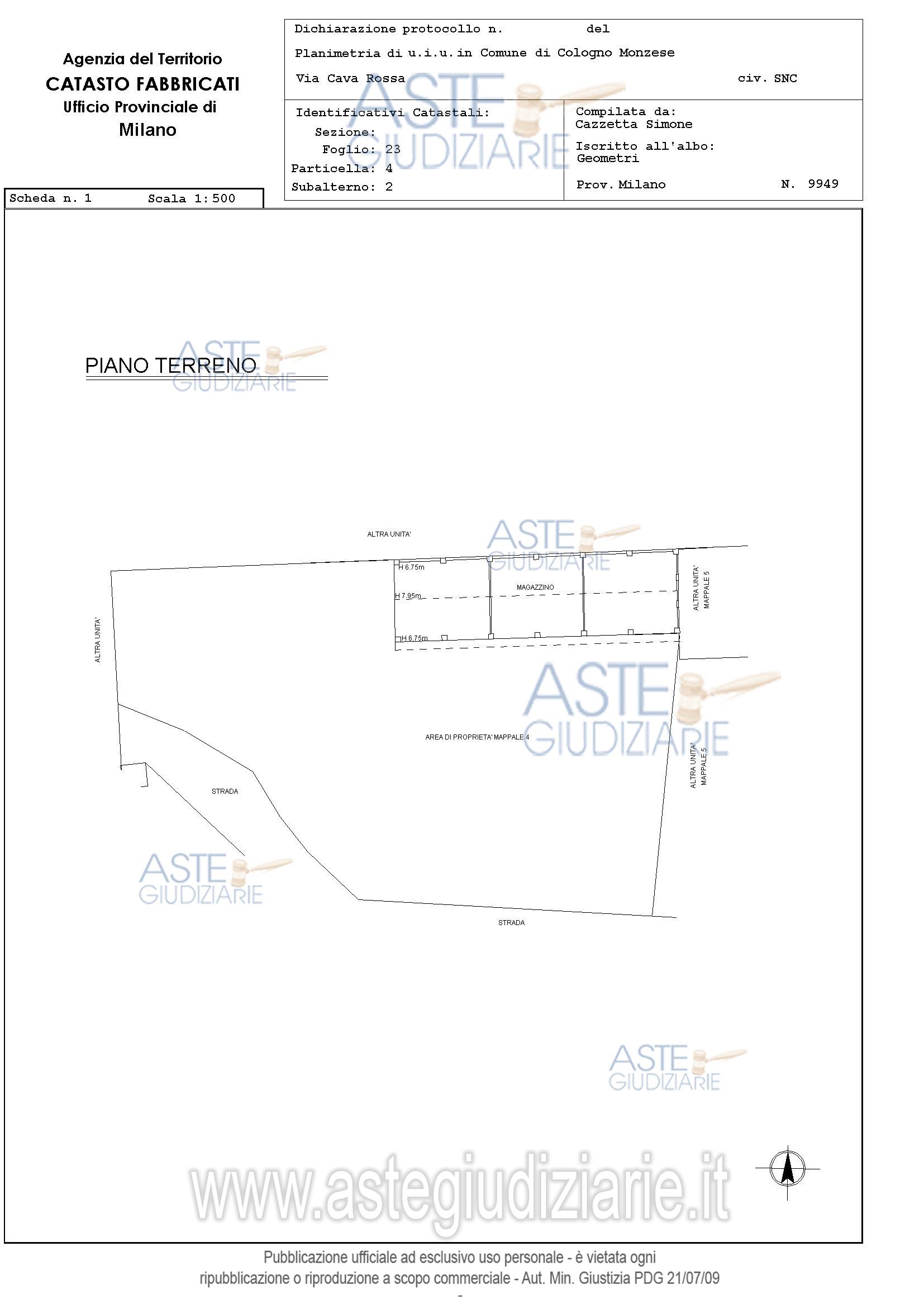 Planimetria del bene