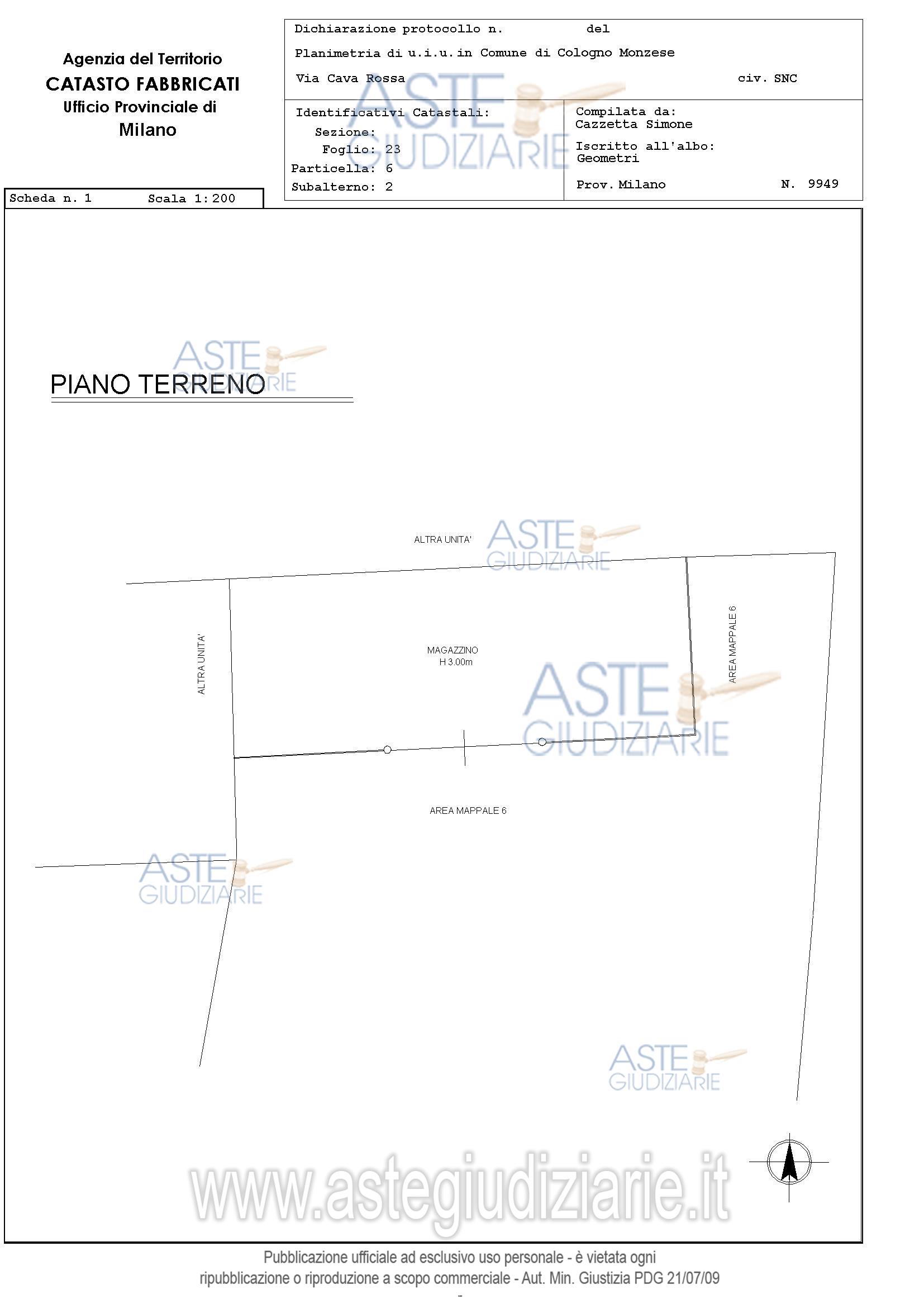 Planimetria del bene