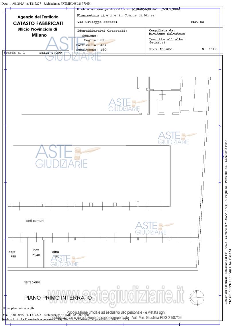 Planimetria del bene