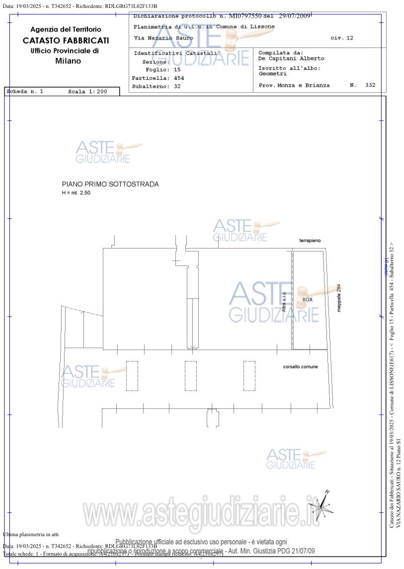 Planimetria del bene