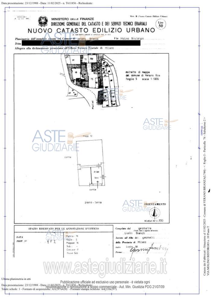 Planimetria del bene