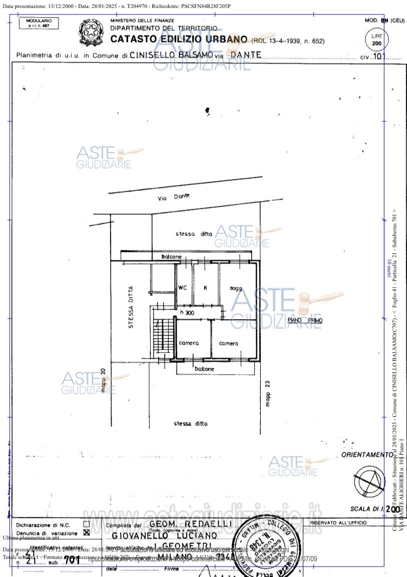 Planimetria del bene