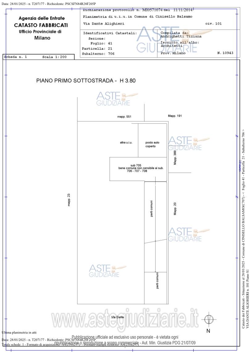 Planimetria del bene