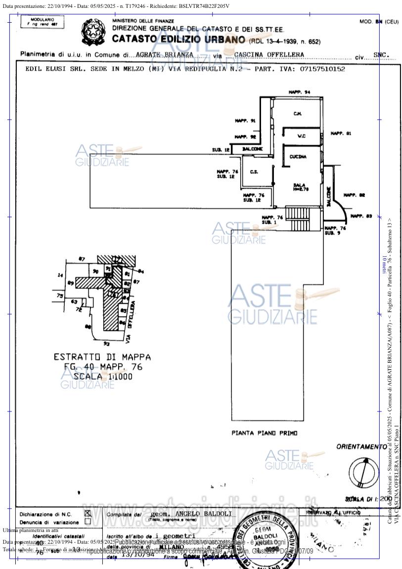 Planimetria del bene