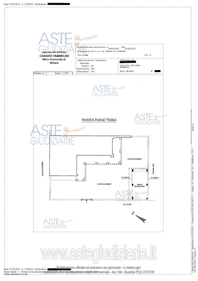 Planimetria del bene