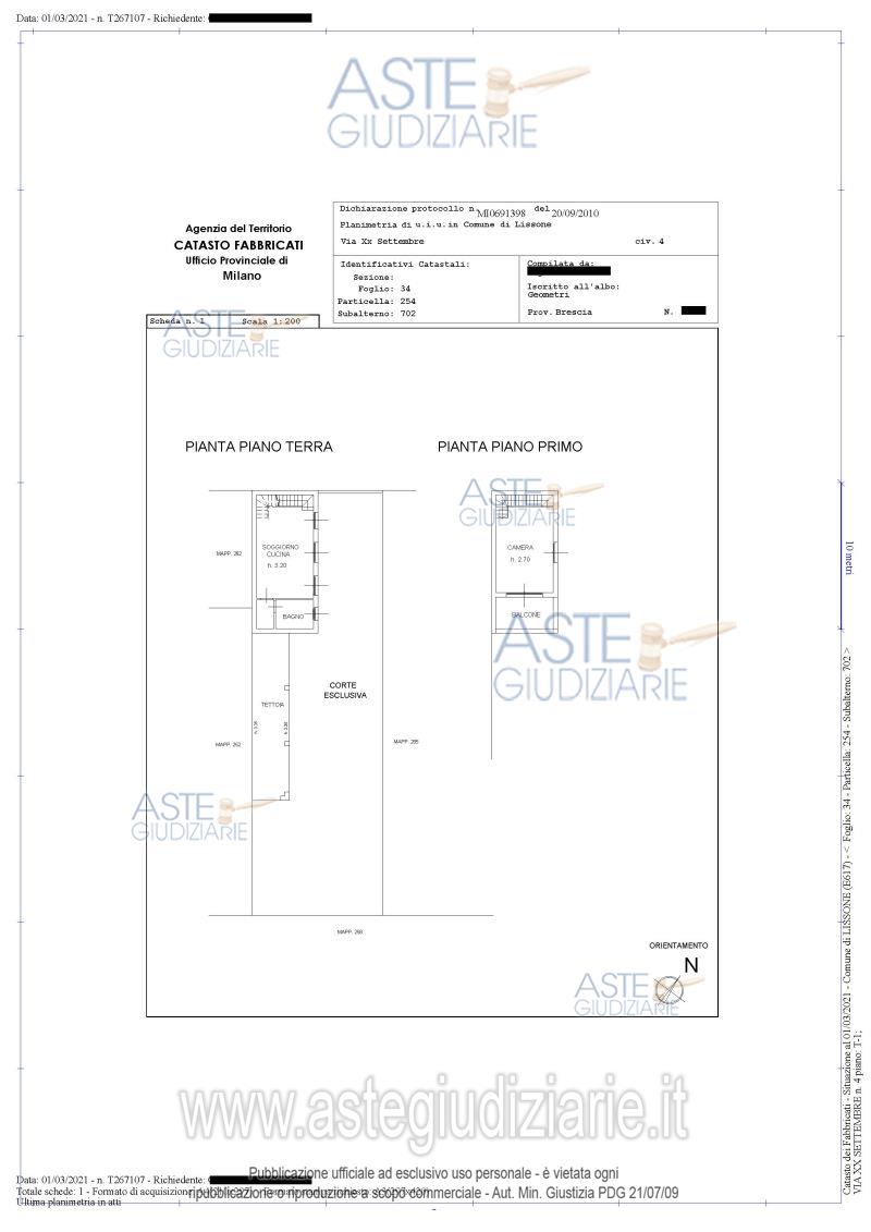 Planimetria del bene