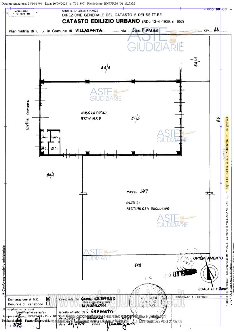 Planimetria del bene