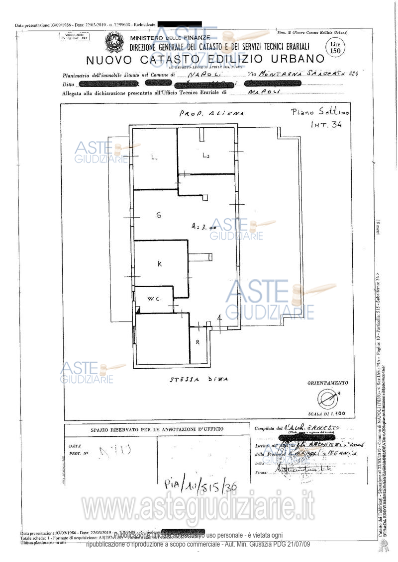 Planimetria del bene